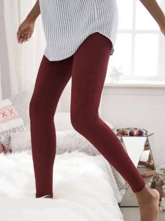 Aerie Chill Play Move Women’s High-Waist Burgundy Leggings Size Medium - Picture 3 of 11